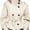beige, variant on Women Cropped Trench Coat Stand Collar Double Breasted Belted Short Outer Jacket