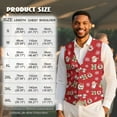 thumbnail image 7 of Yuyamidu Santa Claus Men's Formal Vest Set Slim Fit Waistcoat for Wedding Prom Party HO-HO-HO Mens Suit Vest Red Christmas Tuxedo Vests Size M, 7 of 7