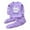 Purple, variant on Lovzfmll Dino Print Long Pants Pajama Set for Boys, Long Sleeve Round Neck Top & Jogger Pants, Sleepwear Outfits for Infant 1-2 Years