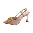 thumbnail image 3 of GERsome Womens Stiletto Heels Slingback Slip-On Closed Pointy Toe Pumps Dress Shoes for Business Wedding Party, Pink Size 9, 3 of 10