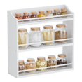 thumbnail image 1 of Estante para especias montado en la pared organizador para encimera soporte de almacenamiento de bambú para gabinete de cocina despensa blanco, 1 of 6