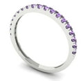 thumbnail image 2 of 0.57 ct Brilliant Round Cut Simulated Alexandrite 14k White Gold Stackable Band SZ 5, 2 of 6