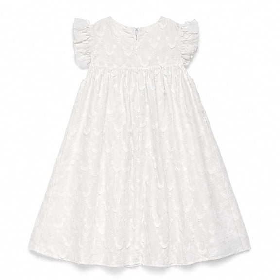 NIPAXO Girls Dress Sleeveless Vertical Stripe Bow Detail Cotton Blend Tiered Ruffle Hem Summer Dress for Girls, Pink White, Sizes 4-5Y