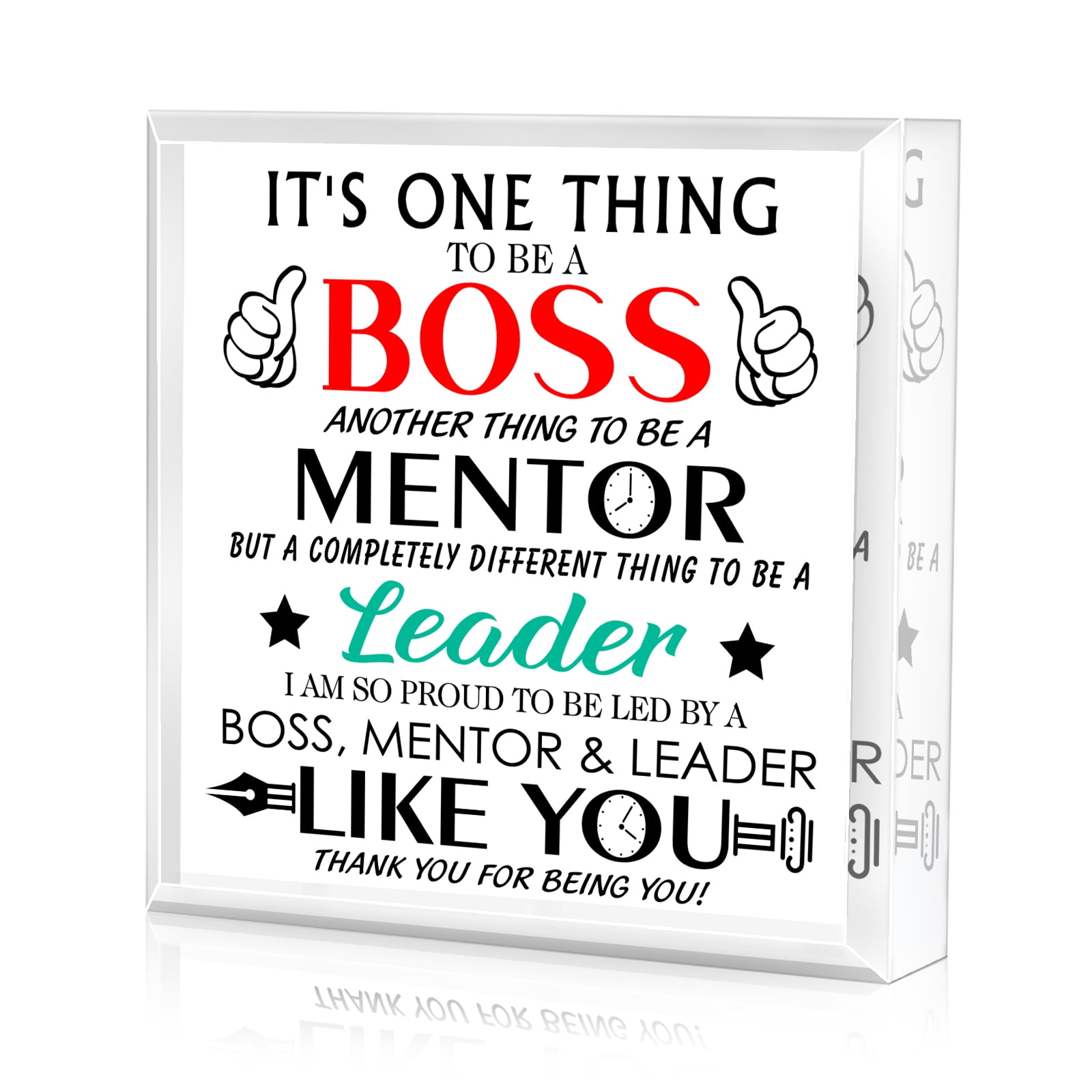 WaaHome Boss Day Gifts for Women Men Boss Keepsake and Paperweight