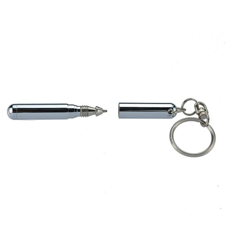 STOBOK Black Ballpoint Pens Telescoping Pen Tool Retractable Penkeychain  Mini Pen Keychain Metal Key Ring Useful Cool Gadgets Key Rings Stainless