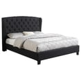 thumbnail image 1 of Best Master Frances Solid Wood/Fabric Upholstery Cal King Platform Bed in Black, 1 of 3