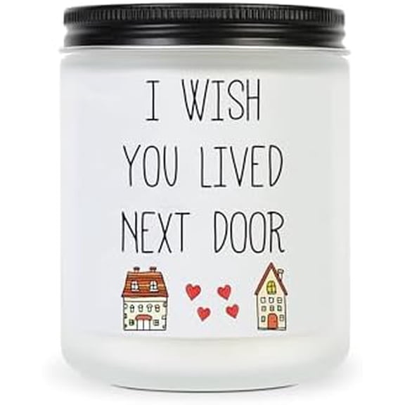 Gifts for Women, Best Friends Housewarming Birthday Gifts, Wish You Lived Next Door Gift for Sisters, Besties, Unique Friendship Present for Women, Funny Lavender Candles for Her