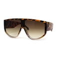 thumbnail image 3 of Mens Curved Top Large Shield Racer Sunglasses Tortoise Clear Brown, 3 of 4