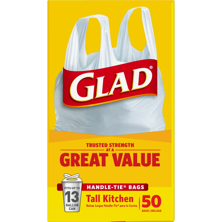 Order Glad Tall Quick-Tie Trash Bags, 13 Gallon
