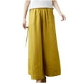 thumbnail image 1 of FNFYFH Clearance Ladies Plus Size High Waist Linen Trousers Loose Fit Long, 1 of 7
