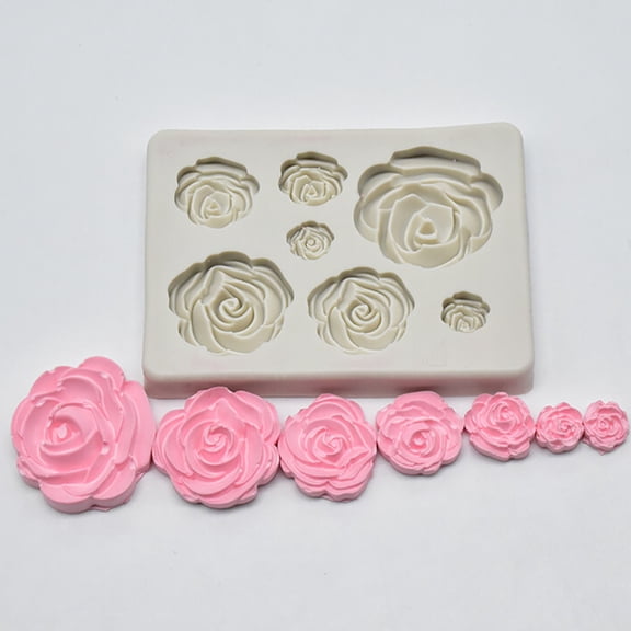 Silicone Rose Mold (Flower Shaped Silicone Mold, Chocolate Rose Mold), Silicone Cake Rose Decorating Tool, Flower Fondant Cake Mould for Baking, Silicone Baking, Chocolate Mold, Soap Making