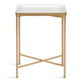 thumbnail image 3 of Kate and Laurel Celia Modern Tray Side Table, 18 x 12 x 26, White and Gold, Foldable Rectangular End Table for Storage and Display, 3 of 7