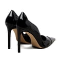 thumbnail image 3 of XYD Women Patent Leather Pointed Toe Pumps Slip-on Stiletto High Heels Side Cutout Sexy Evening Formal Shoes Size 9 Black, 3 of 4