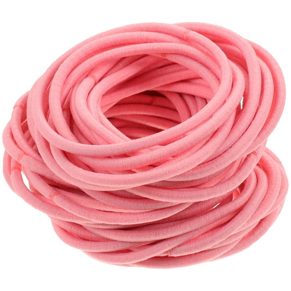 LOLIPPYY 100Pcs Pink Thin Hair Elastics Hair Ties for Party and Everyday Hairstyles