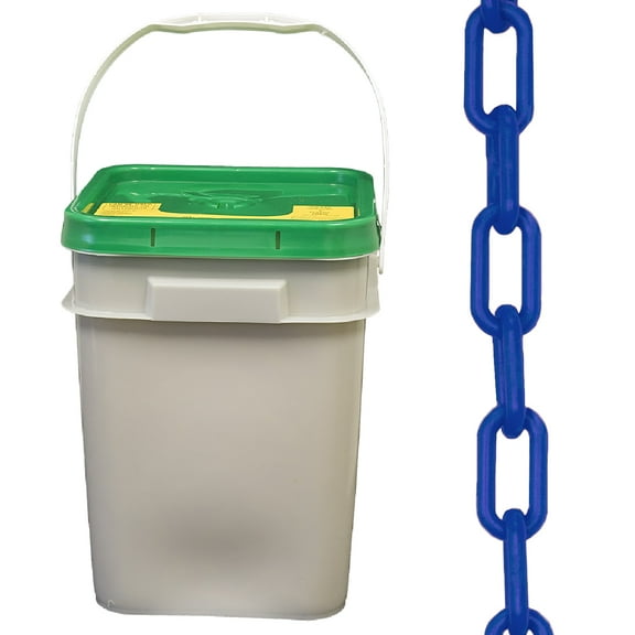 2 Inch x 120 Feet Blue Heavy Duty Plastic Safety Chain Pail