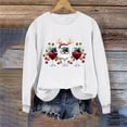 thumbnail image 7 of asdoklhq Festive Long Sleeve Pullover Women's Round Neck Christmas Printed Sweatshirt Long Sleeved Top Sweatshirt White M, 7 of 7