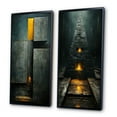 thumbnail image 3 of Designart "Indigo Stairway Minimal Grace IV" Modern Geometric Framed Wall Art Set Of 2 - Modern Gold Frame Gallery Set For Office Decor, 3 of 6