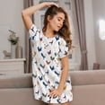 thumbnail image 3 of Sikiie Various Rooster Print Women's Short-sleeved Nightdress, Round Neck Pullover Nightdress Pajamas Summer Home Wear, 3 of 6