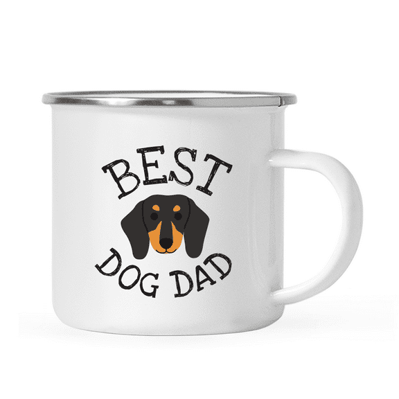 Koyal Wholesale Best Dog Dad Stainless Steel Campfire Coffee Tea Mug, Dachshund, Dog Graphic, 1-Pack