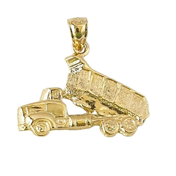 14K Yellow Gold DUMP TRUCK Pendant