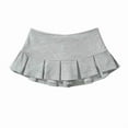 thumbnail image 2 of Fabric Y2K Mini Skirt Women Low Waist Wide Pleat Light Grey Sexy Vintage A-line Pleated Skirt Casual Skort Summer, 2 of 8