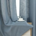 thumbnail image 5 of Linen Blend Textured Grommet Window Curtain Panels for Kitchen Living Room Bedroom Farmhouse Window Treatment Drapes, 37 x 63 Inch, 2 Panels.Blue, 5 of 5