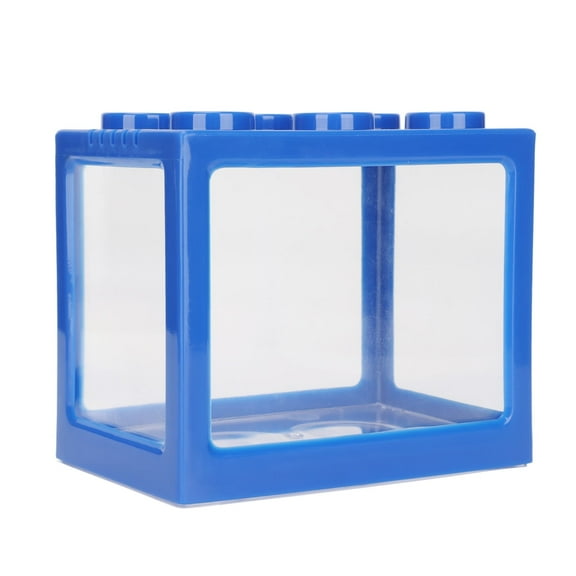 Falleo Clearance Building Block Fish Tank Cascadable Aquascape Blue Mini Betta Fish Tank for Office Home Desk Decoration