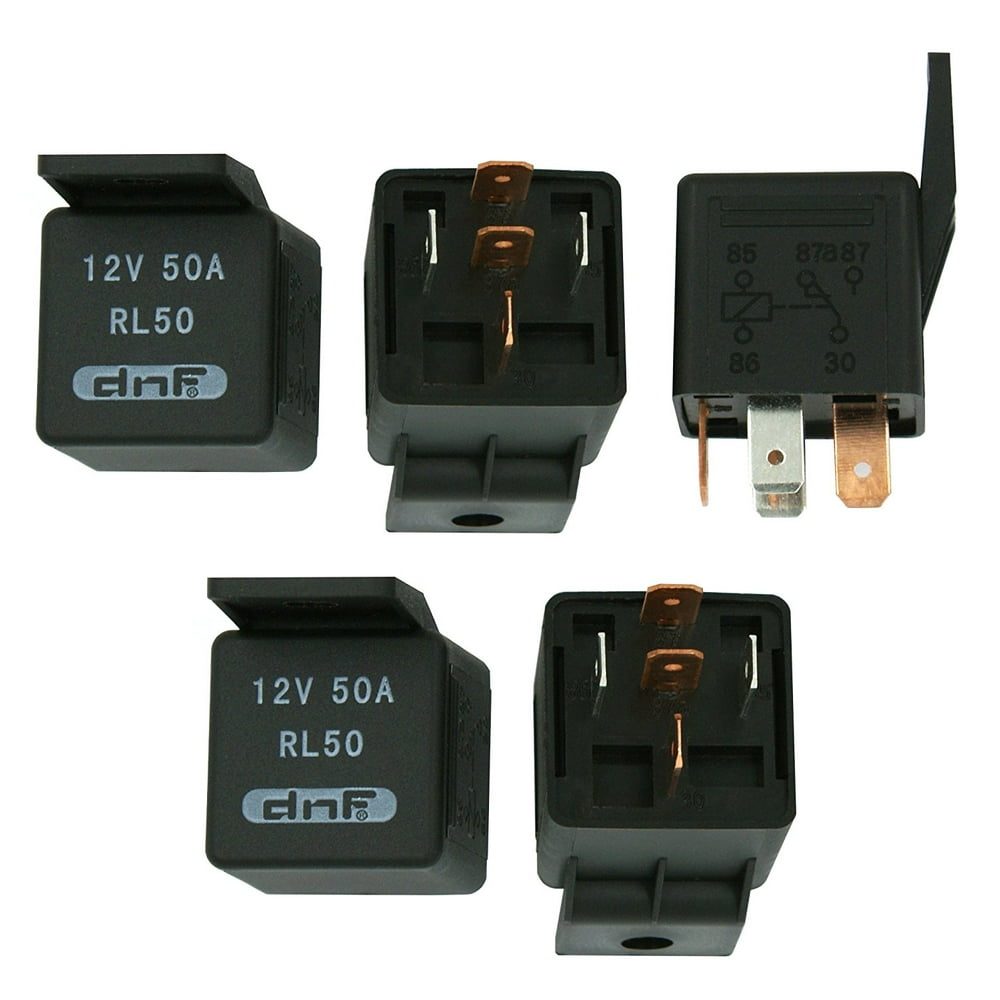DNF (5 PACK) 50 AMP 12V BOSCH STYLE RELAY CAR ALARM AUTOMOTIVE