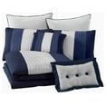 thumbnail image 7 of Loft 8-Piece Luxury Striped Comforter Set (King, Navy/Gray/Blue), 7 of 7