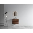 thumbnail image 2 of Wall Mount 24-Inch Walnut Bathroom Vanity with Ceramic Sink, Floating Design for Modern Bathrooms, Pre-Assembled Storage Cabinet with One-Piece Basin No Drain, Silent Drawers & Eco-Friendly Materials, 2 of 9