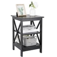 thumbnail image 5 of 3-Tiers End Table X-Design Wood Square Side Sofa Table Storage Display Rack Bookshelf for Living Room 15.7" L x 15.7" W x 23.7" H Black, 5 of 9