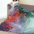 thumbnail image 6 of Fuzoiu Colorful Abstract Waves Print Ultra-Soft Micro Fleece Blanket,All Seasons Flannel Throw, Lightweight Blanket for Bed, Sofa, Couch, Movie Night, Camping, and Travel-80"x60", 6 of 7