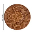 thumbnail image 3 of Natural Rattan Round Placemats - Handwoven Heat-Resistant Trivets for Plates and Kitchen Cup Protection, 3 of 6