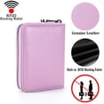 thumbnail image 4 of PULMCheerger Genuine Leather Credit Card Holder Wallet RFID Blocking Secure Card Case Zipper (Purple), 4 of 6