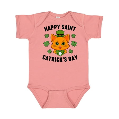 

Inktastic St. Patrick s Day Happy Saint Catrick s Day with Orange Cat Gift Baby Boy or Baby Girl Bodysuit
