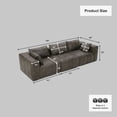 thumbnail image 4 of Oak and Birch 110” Wide 3-Seater Ergonomic Modular Couch, Compressed No-Assembly Sectional Sofa with Chaise & Bed-Style Layouts, Charcoal, 4 of 7