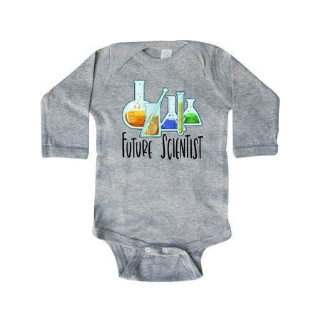 

Inktastic Future Scientist with Beakers Test Tubes and Formulas Gift Baby Boy or Baby Girl Long Sleeve Bodysuit