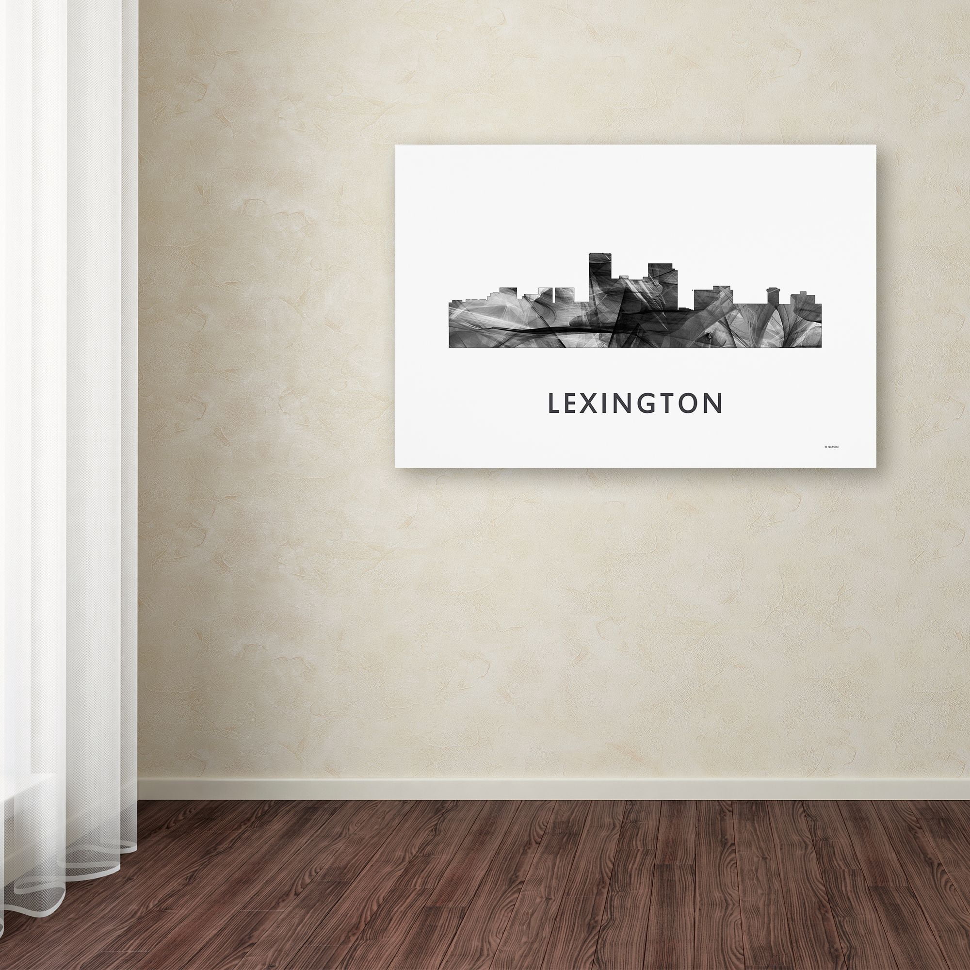 Trademark Fine Art 'Lexington Kentucky Skyline WB-BW' Canvas Art by Marlene Watson