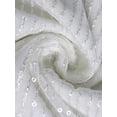 thumbnail image 6 of White Sequin Mini Dress With Feather Cuff, Round Neck Long Sleeve Straight Fit For Parties, 6 of 6