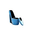thumbnail image 3 of ORE International Chaise en Polyuréthane avec Rangement avec Talon Haut en Bleu, 3 of 5