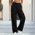 thumbnail image 3 of Atkumj Cargo Pants Women with Multi Pocket Stylish Button Sweatpants Women Casual Solid Color Wide Leg Pants for Fall Winter S, 3 of 8