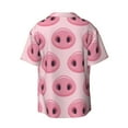 thumbnail image 2 of KLL Pig Nose Print Men's Shirt Short Sleeve Button Down Summer Cuba Beach Shirts- 3X-Large, 2 of 7