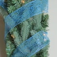 thumbnail image 3 of Northlight Glittering Blue Solid Wired Christmas Craft Ribbon 2.5" x 10 Yards, 3 of 3