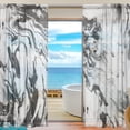 thumbnail image 2 of Splicing Pattern Marble Art Pattern Semi Sheer Curtains Window Voile Drapes Panels Treatment-55X78in for Living Room Bedroom Kids Room, 2 of 3