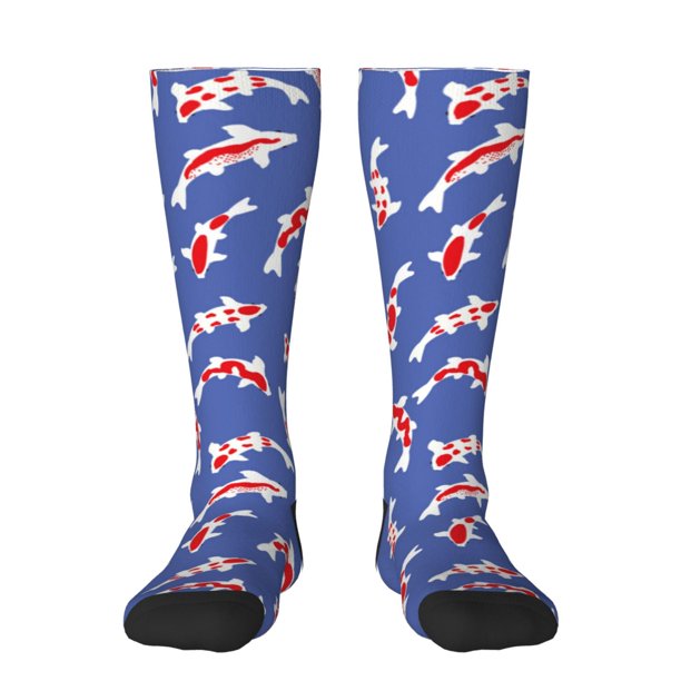 Balery Beautiful Koi Fish Calcetines novedosos Calcetines deportivos Calcetines hasta la rodilla Calcetines de algodón Calcetines originales y geniales