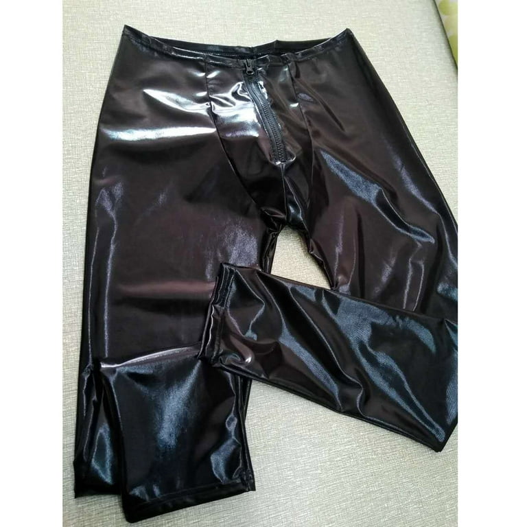 Men's Skin Straight Leg Tapered Pu Leather Pants Lingerie Pant Leather  Tight Leather Pants Performance Pants 