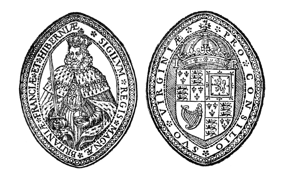 Virginia Company Seal. Nseal Of The Virginia Company. Early 17Th