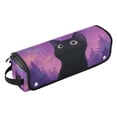 thumbnail image 2 of Hair Tool Organizer Bag with Heat Resistant Mat Removable Travel Storage Case for Hot Air Brushes Curling Irons Purple Sky and Black Cat, 2 of 8