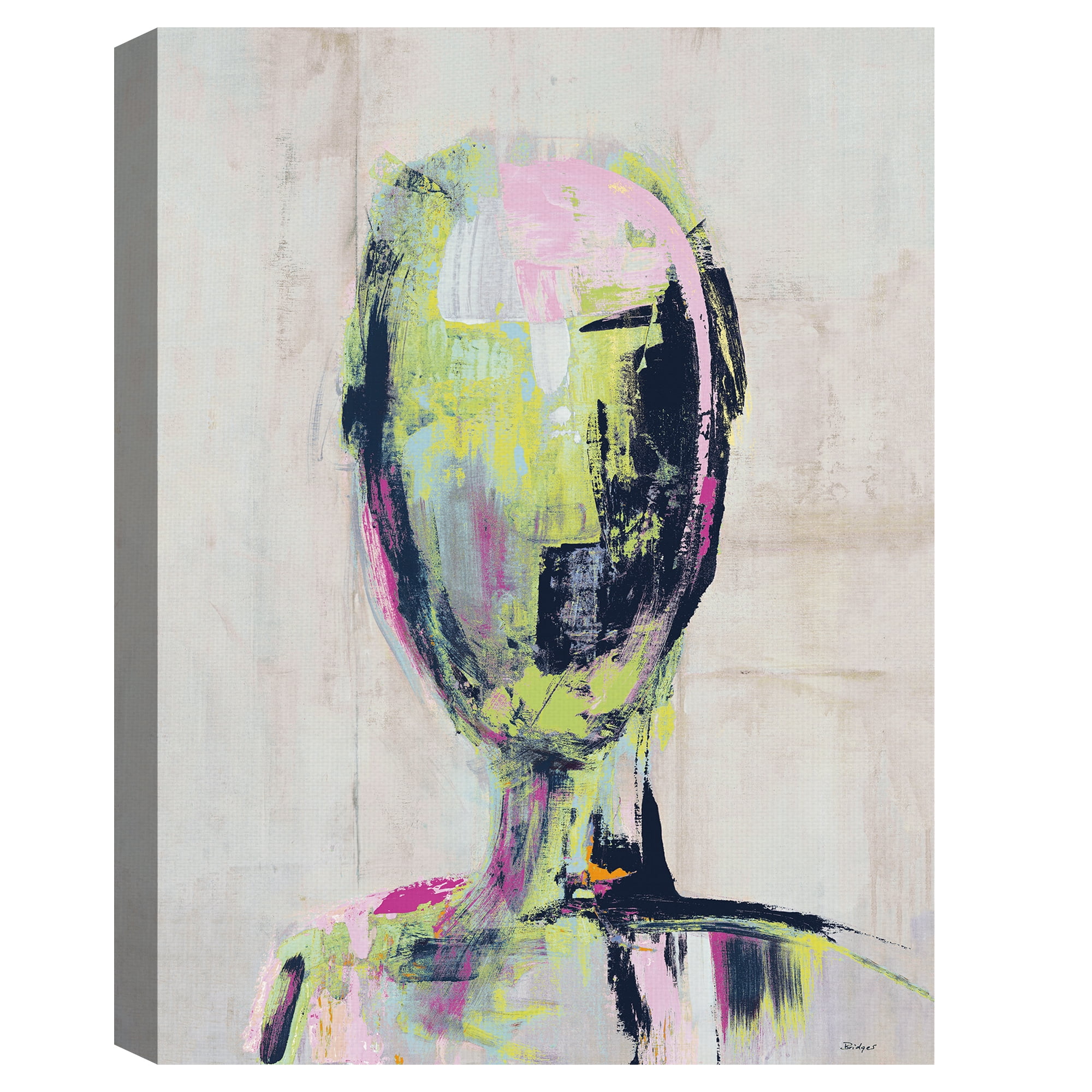 Green with Envy by Phillip Brown Abstract Portrait Canvas Art