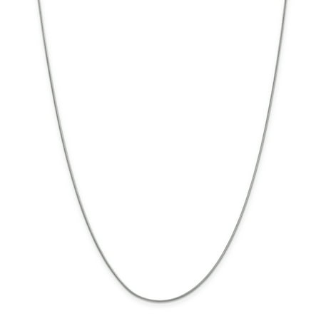 - 10K White Gold 0.90 MM Round Snake Link Chain Necklace, 24
